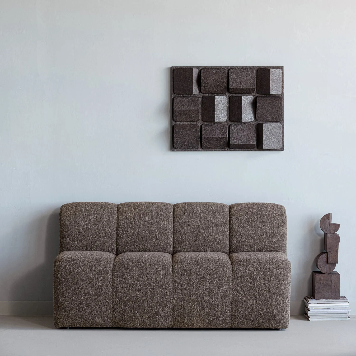 Mojo Eetbank 164 Cm Met Rugleuning Boucle Bruin Melange - Afbeelding 2