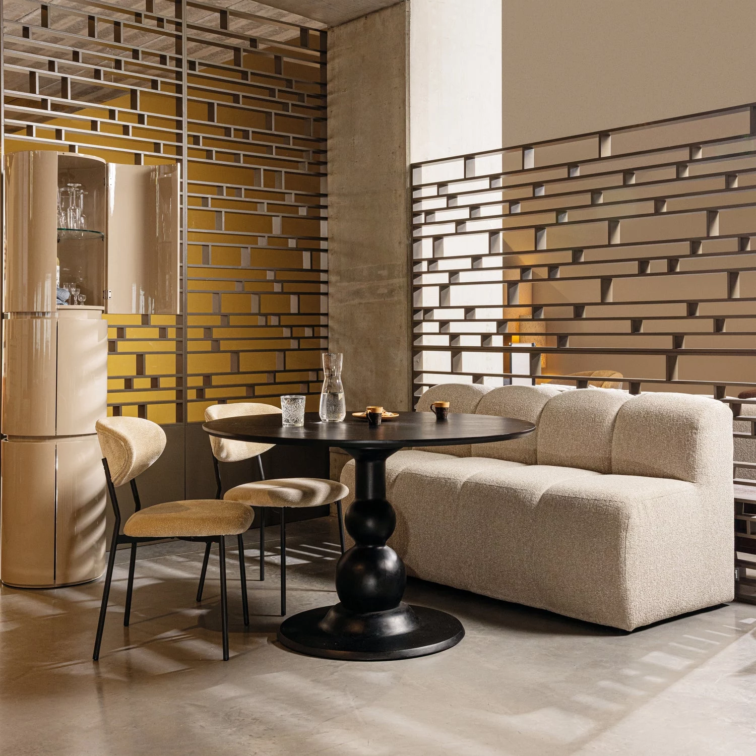 Mojo Eetbank 164 Cm Met Rugleuning Boucle Beige Melange - Afbeelding 2