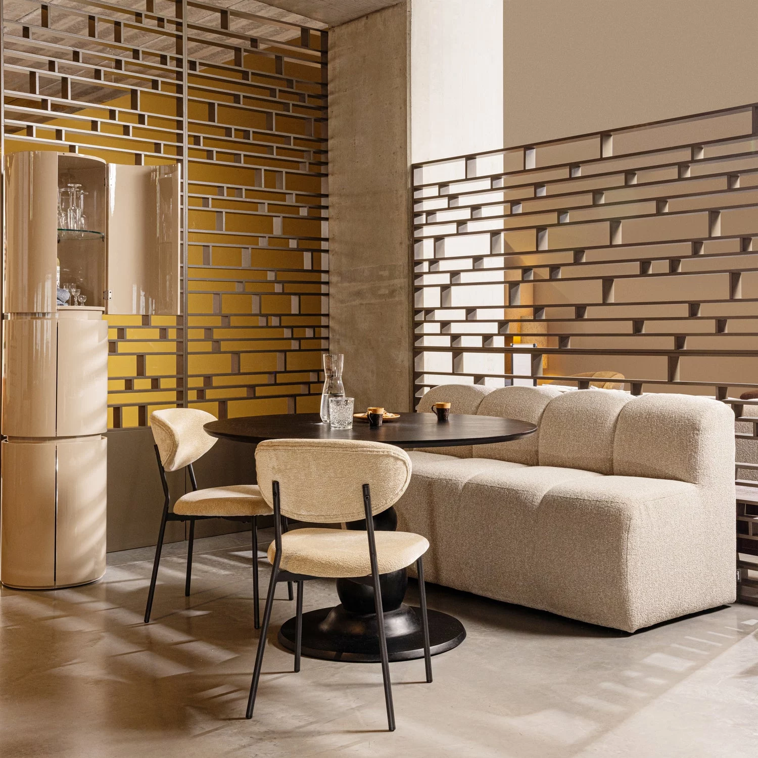 Mojo Eetbank 164 Cm Met Rugleuning Boucle Beige Melange - Afbeelding 3