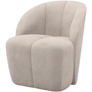 Mojo Draaifauteuil Ribstof Ecru