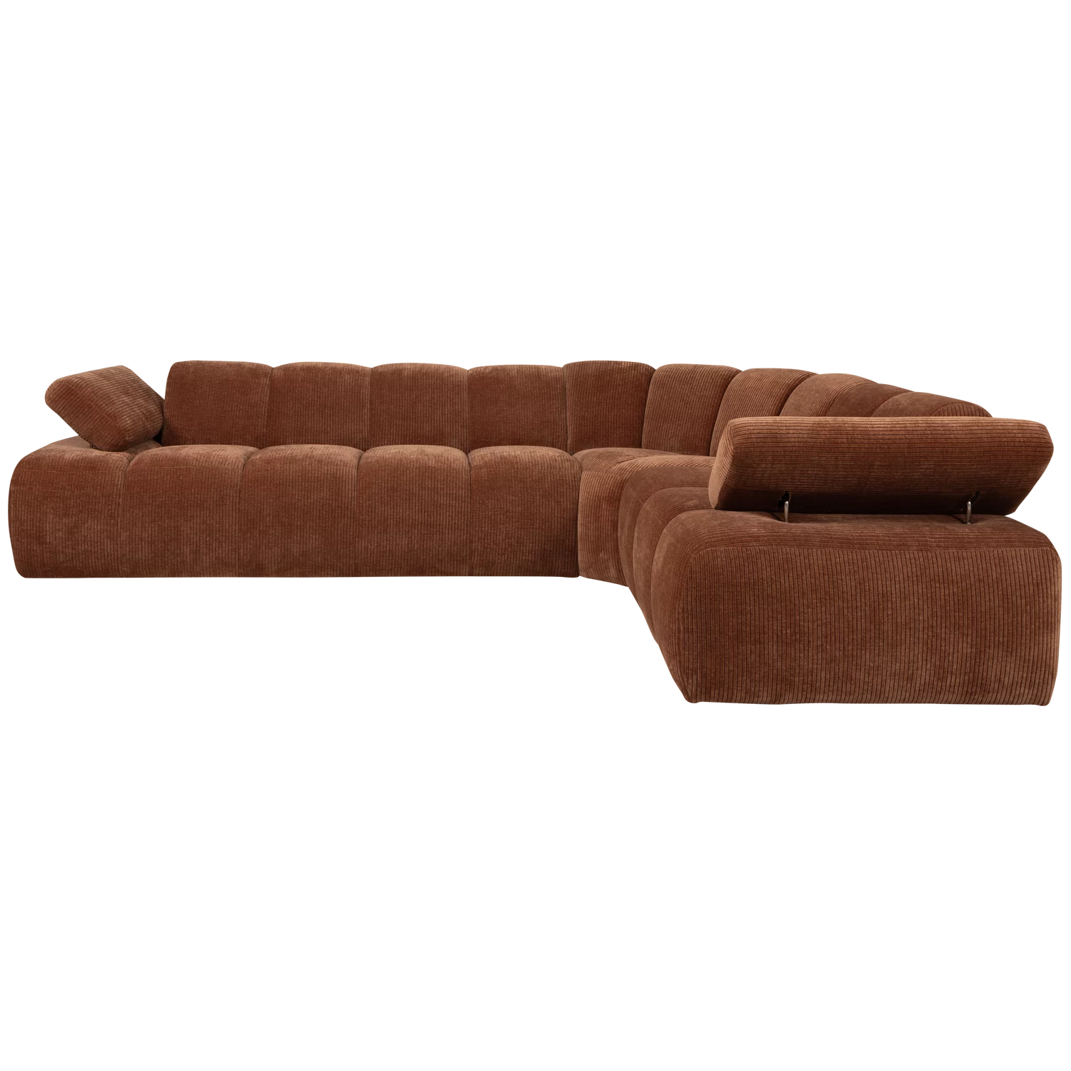 Hoekbank Mojo Geweven Rib, 310Cm, Kleur Roestbruin - Afbeelding 4