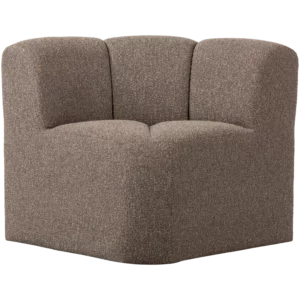 Mojo Eetbank Hoek Met Rugleuning Boucle Bruin Melange