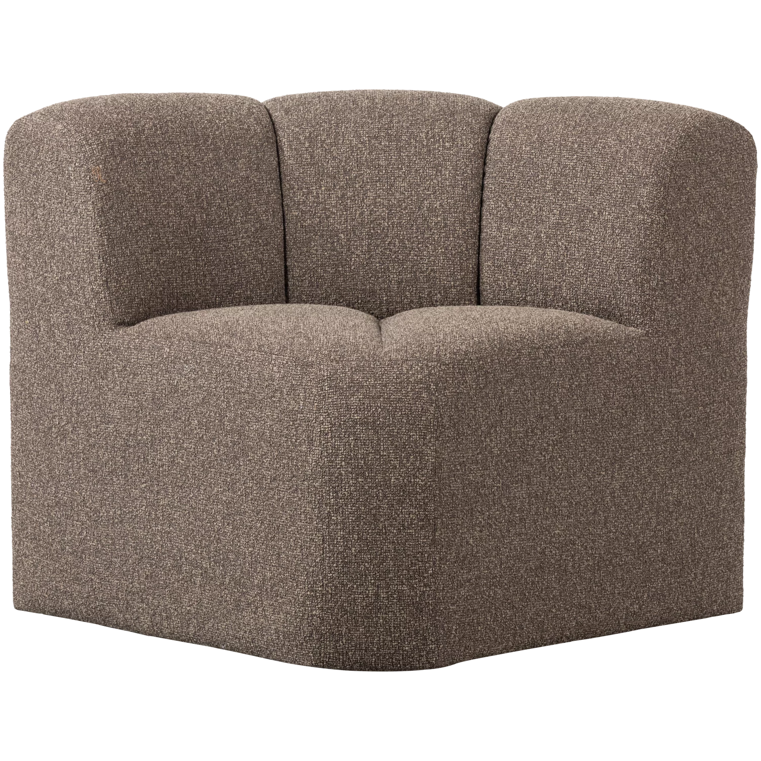 Mojo Eetbank Hoek Met Rugleuning Boucle Bruin Melange