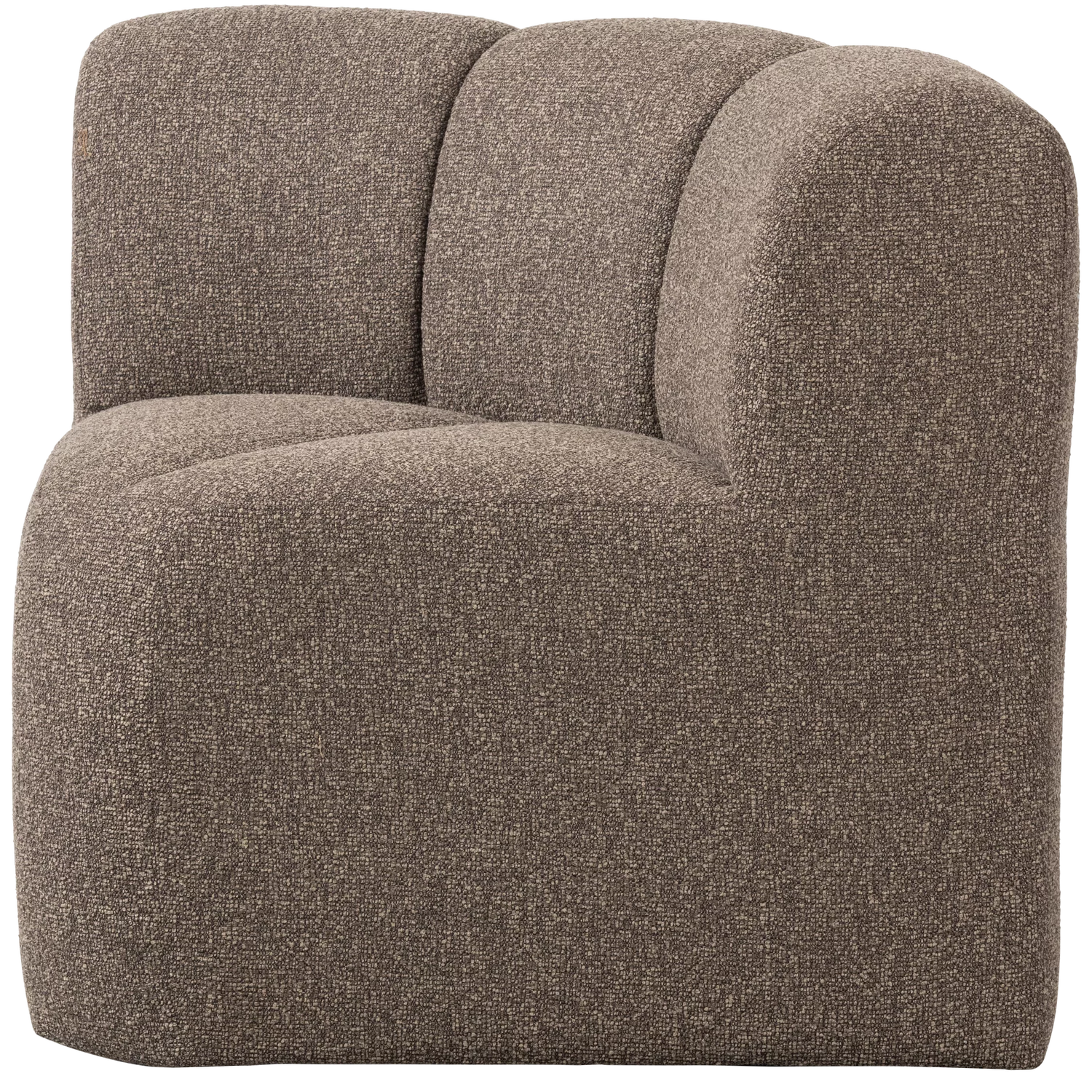 Mojo Eetbank Hoek Met Rugleuning Boucle Bruin Melange - Afbeelding 2