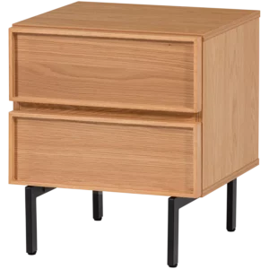 Tours Ladekast/Nachtkastje 2 Lades Melamine/Mdf Naturel