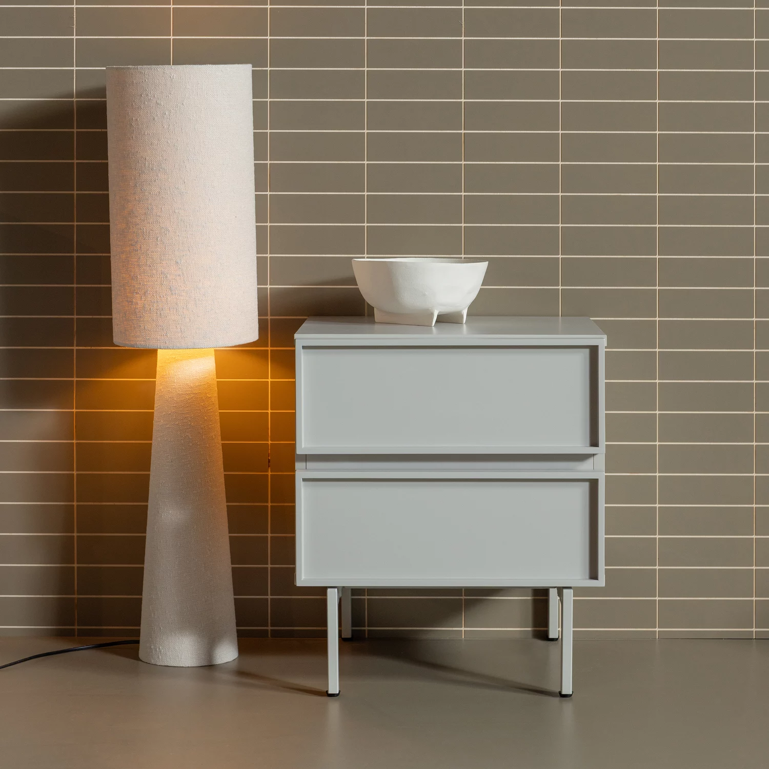 Tours Ladekast/Nachtkastje 2 Lades Melamine/Mdf Zand - Afbeelding 2