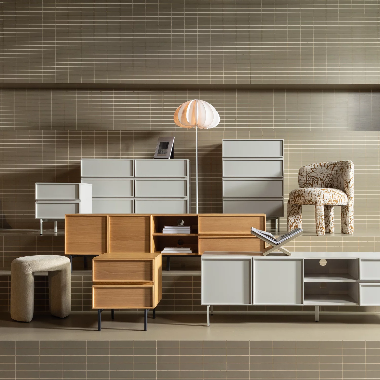 Tours Ladekast/Nachtkastje 2 Lades Melamine/Mdf Zand - Afbeelding 3