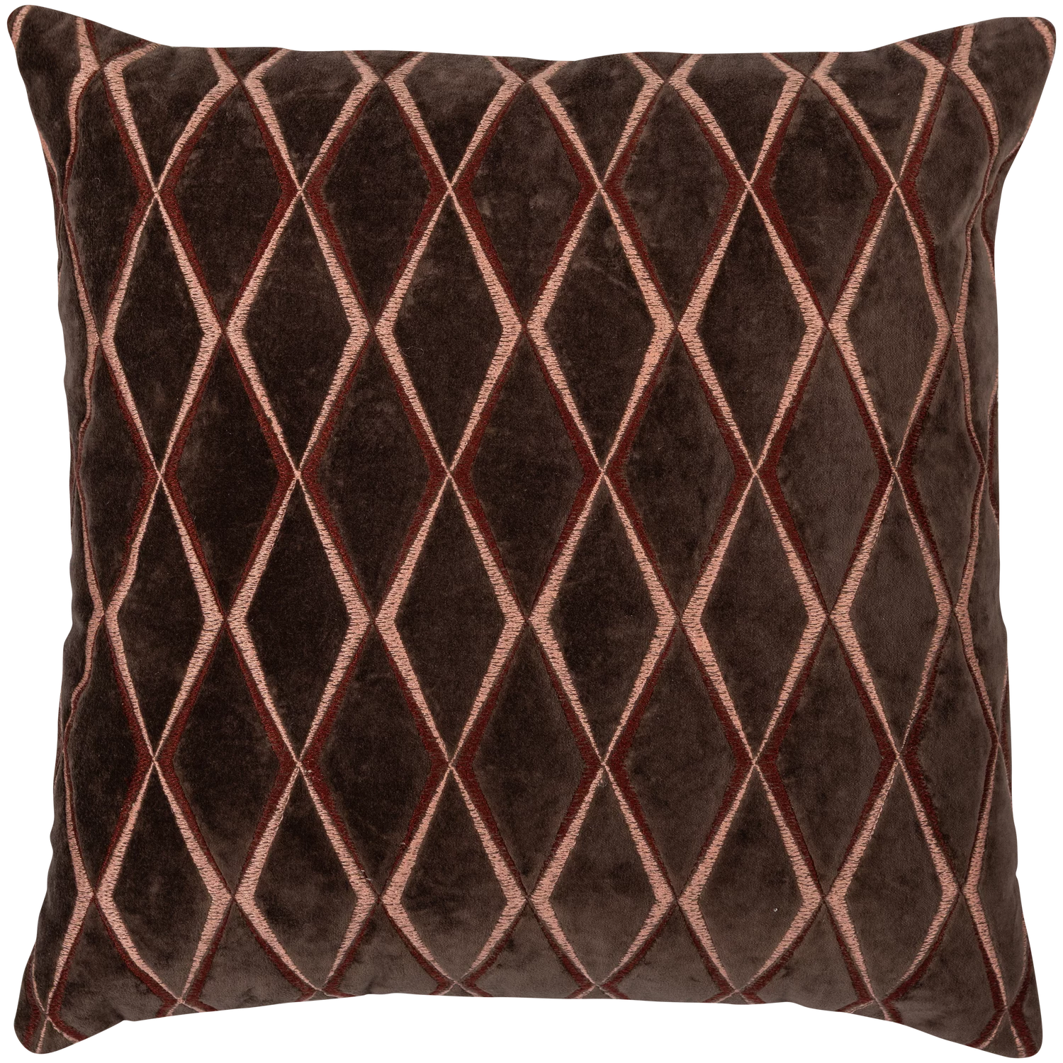 Aziz Kussens Velvet Bruin/Naturel - Set Van 3 - Afbeelding 5