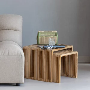Alternative view of Jasmijn Bijzettafel Recycled Teak Naturel - Set Van 2