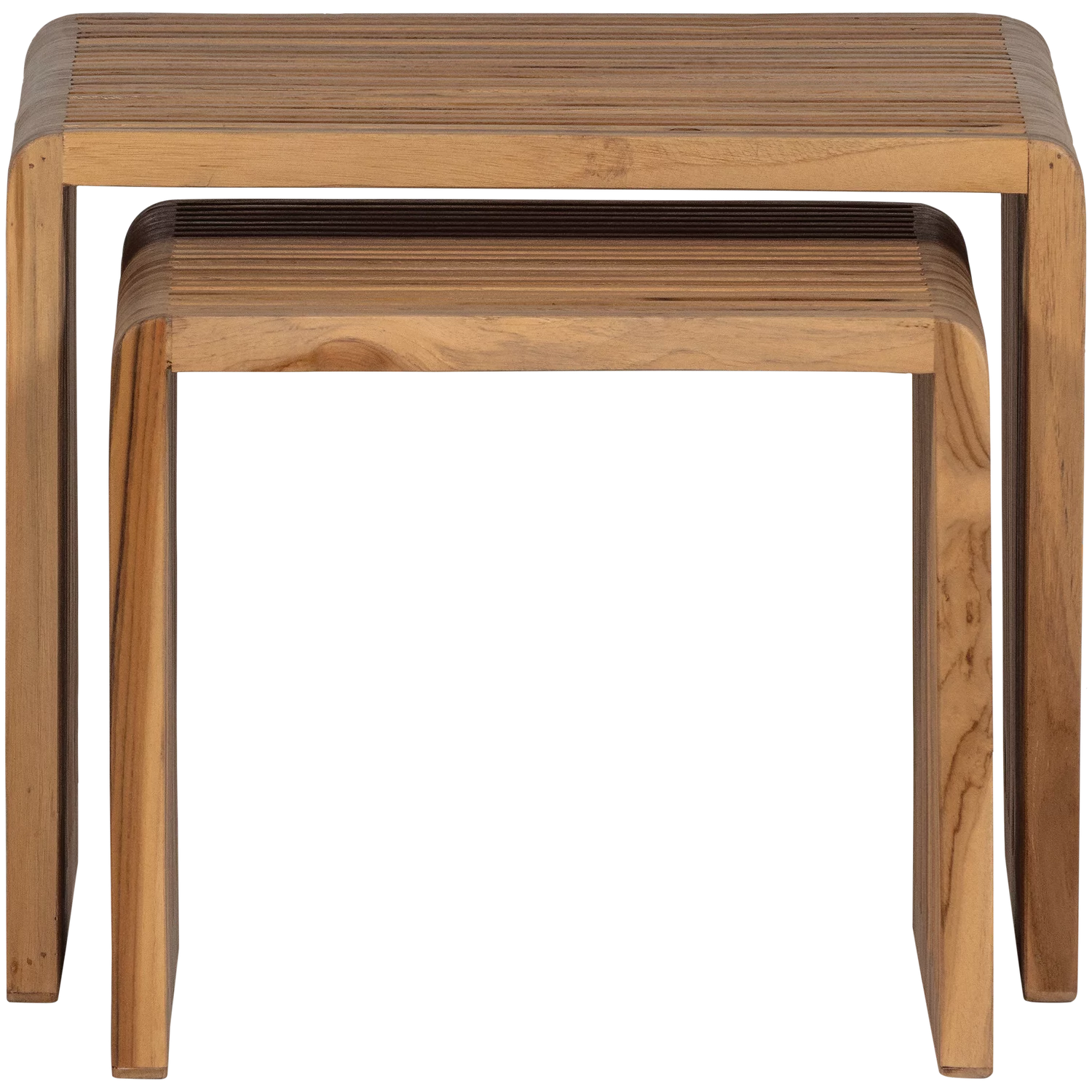 Jasmijn Bijzettafel Recycled Teak Naturel - Set Van 2 - Afbeelding 3