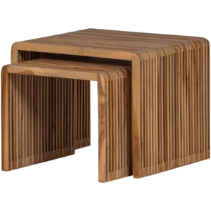 Jasmijn Bijzettafel Recycled Teak Naturel - Set Van 2