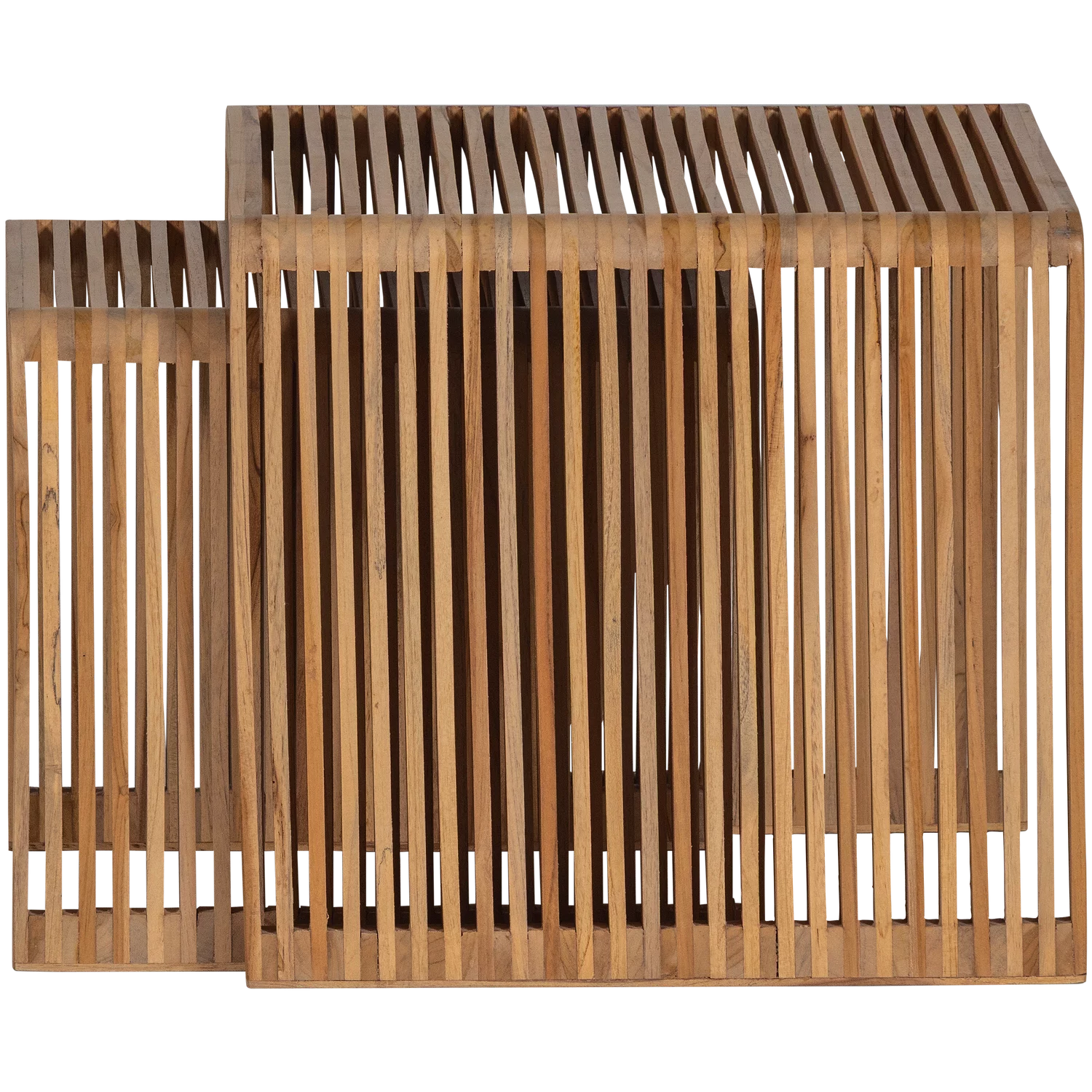 Jasmijn Bijzettafel Recycled Teak Naturel - Set Van 2 - Afbeelding 4