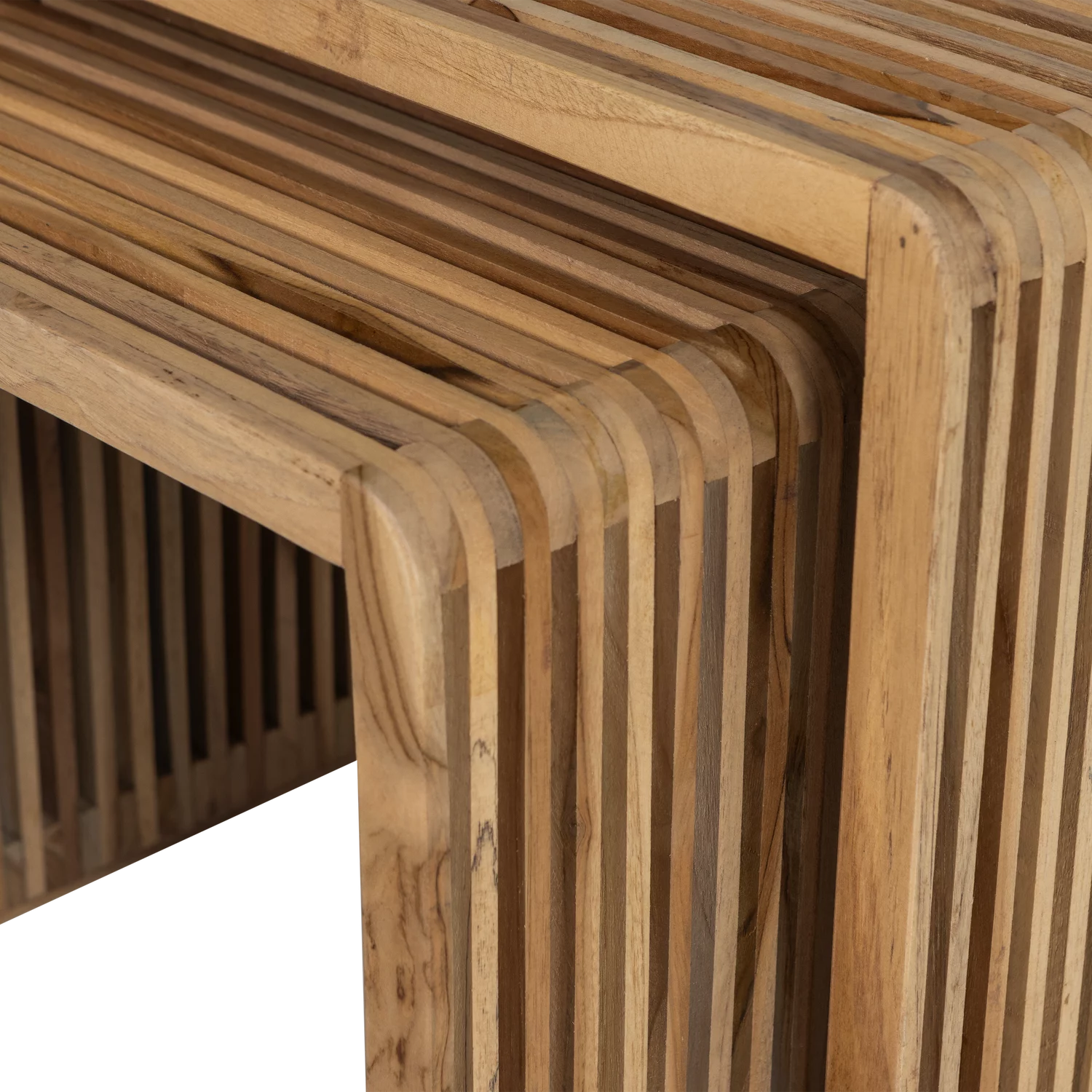 Jasmijn Bijzettafel Recycled Teak Naturel - Set Van 2 - Afbeelding 5
