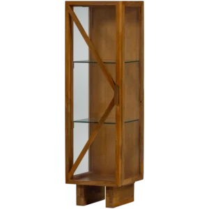 Vitrinekast Kella Mangohout En Glas, 137 X 40Cm