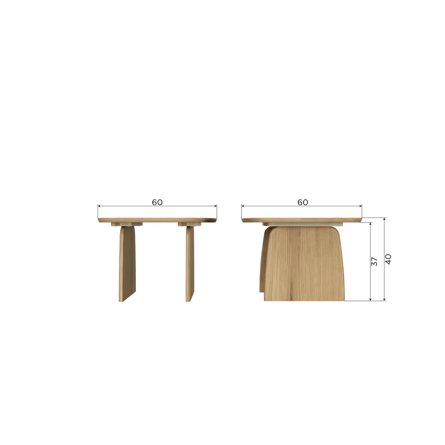 Organische Salontafel Tablo Eikenhout, Kleur Naturel - Afbeelding 10