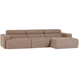 Loungebank Novi Geweven Melange Stof, Kleur Taupe
