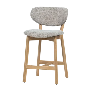Barkruk Udar Geweven Melange Stof En Eikenhout (Zithoogte 65Cm)