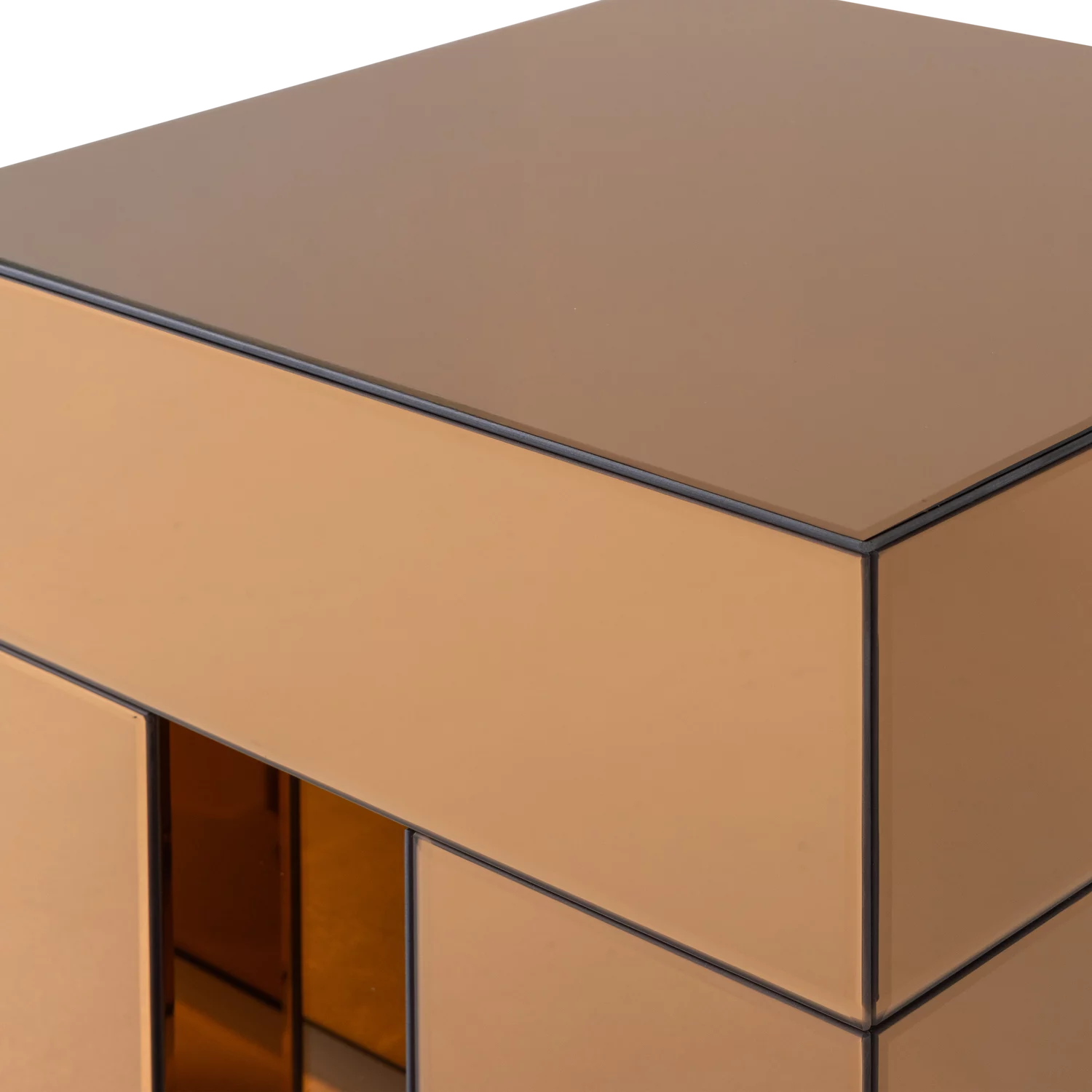 Mirrox Bijzettafel Hout Spiegelglas Bruin [Fsc] - Afbeelding 5