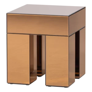Mirrox Bijzettafel Hout Spiegelglas Bruin [Fsc]