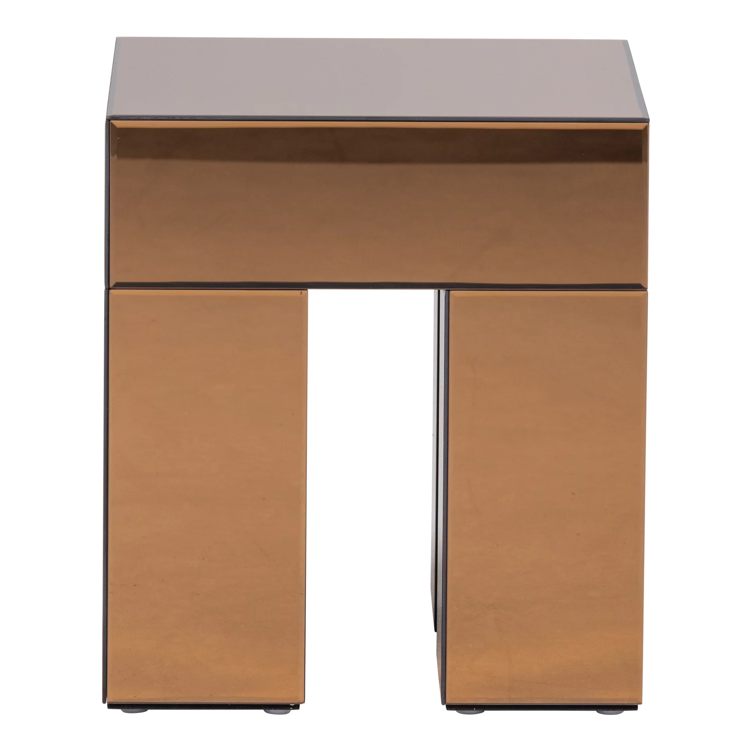 Mirrox Bijzettafel Hout Spiegelglas Bruin [Fsc] - Afbeelding 4