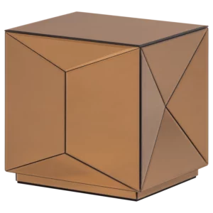 Glintz Bijzettafel Hout Spiegelglas Bruin [Fsc]
