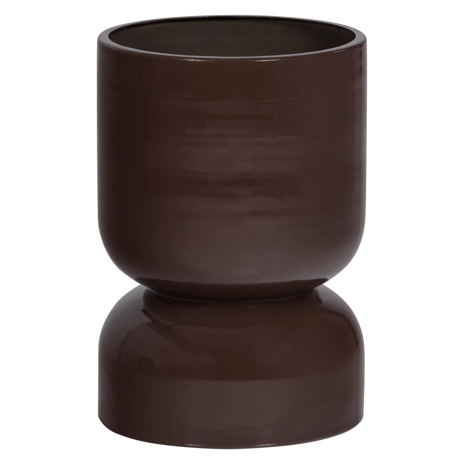 Toval Plantenpot Laag Metaal Hoogglans Paars/Bruin