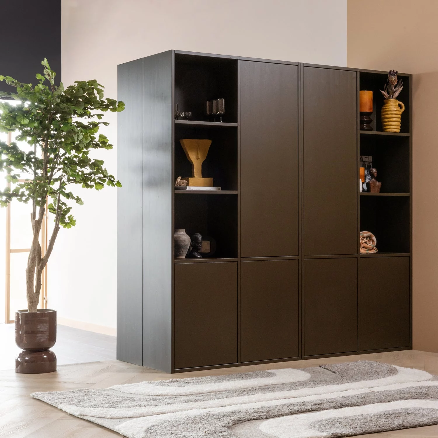 Toval Plantenpot Laag Metaal Hoogglans Paars/Bruin - Afbeelding 2