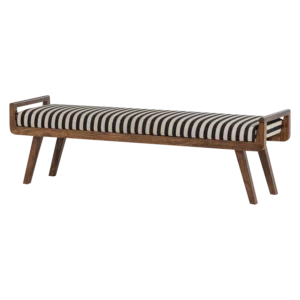 Valo Bankje Hout Bruin Met Streepstof Zwart/Wit