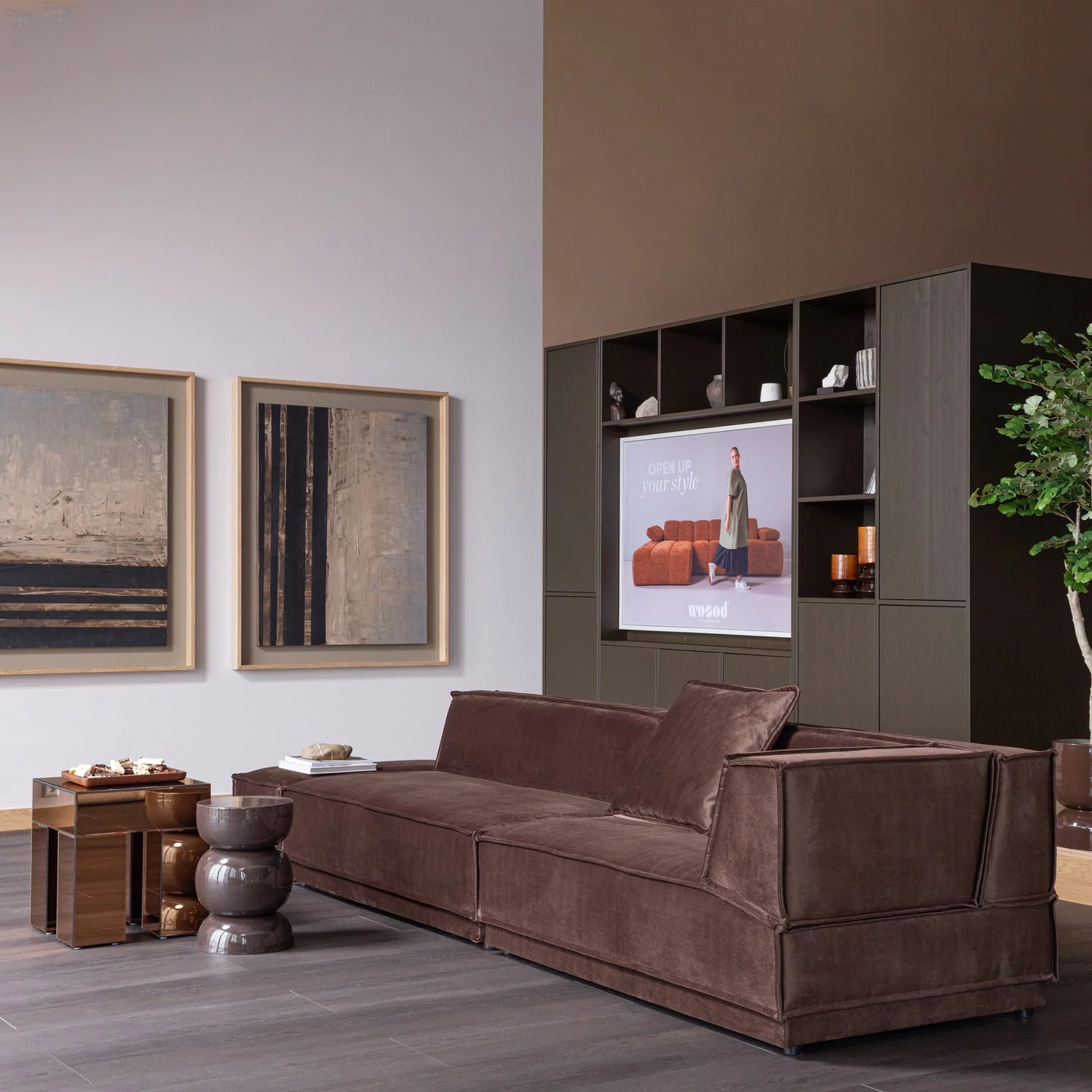 Mirrox Bijzettafel Hout Spiegelglas Bruin [Fsc] - Afbeelding 2