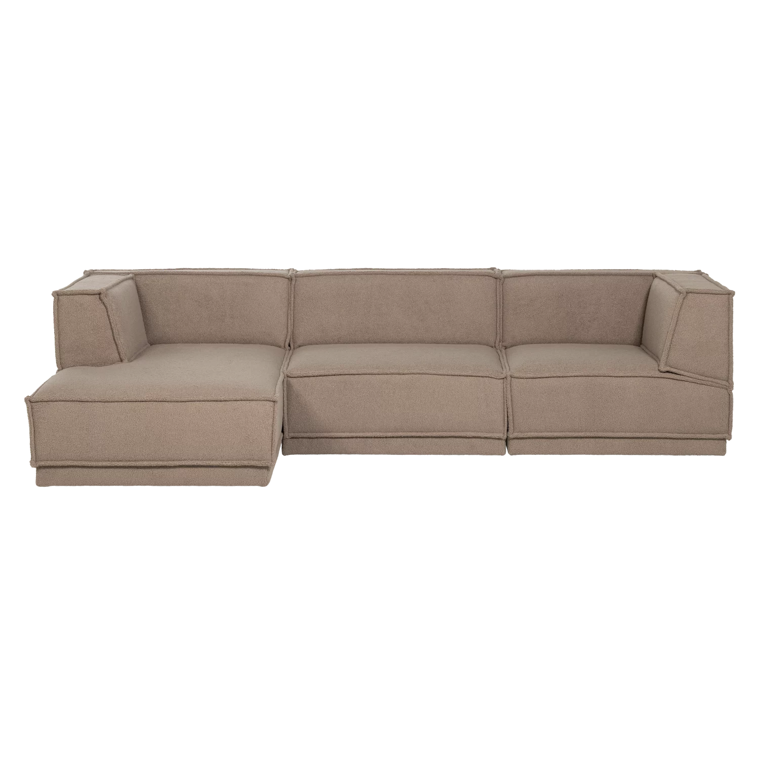Loungebank Manu 286Cm, Teddy, Kleur Taupe - Afbeelding 2