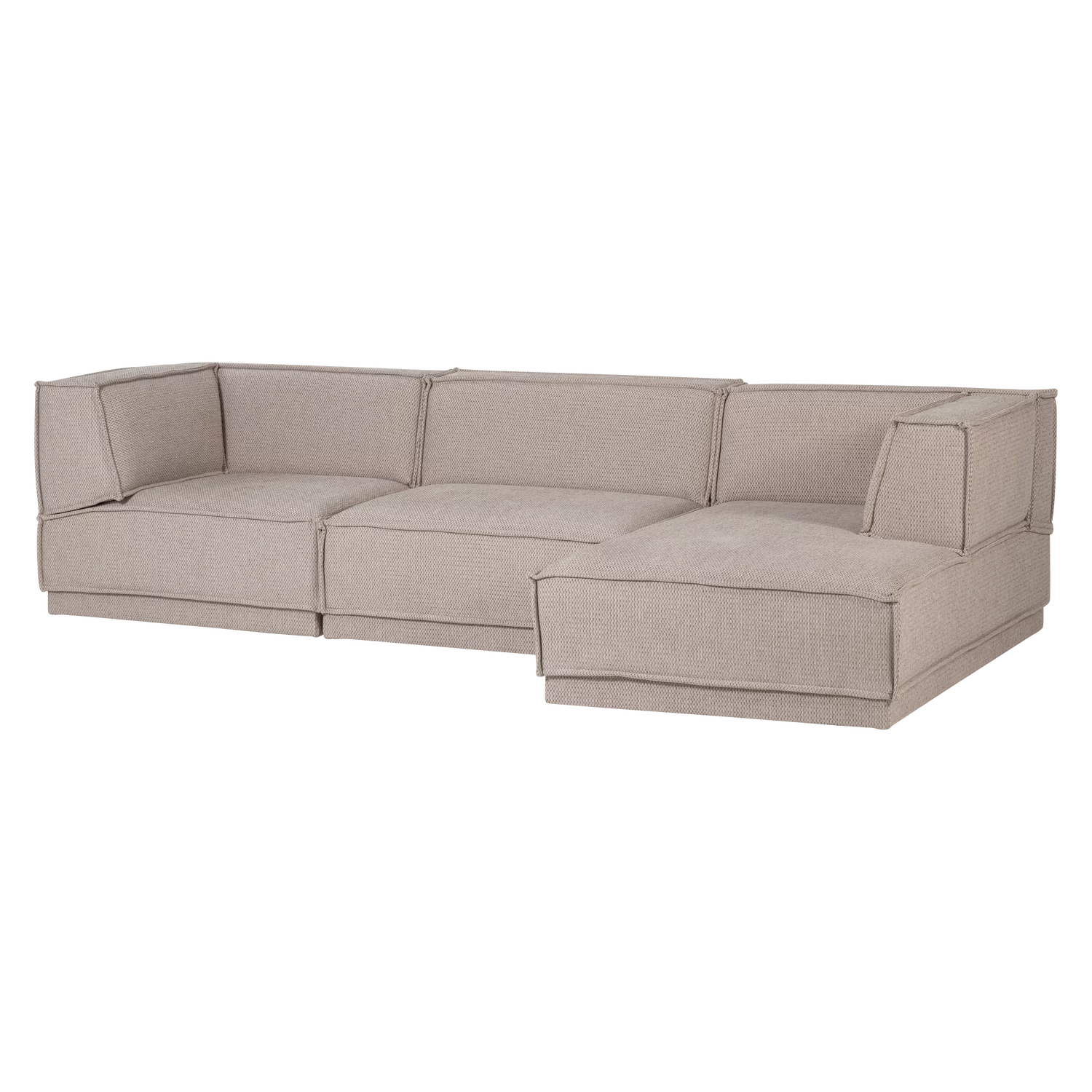 Loungebank Manu 286Cm, Chenille, Kleur Naturel
