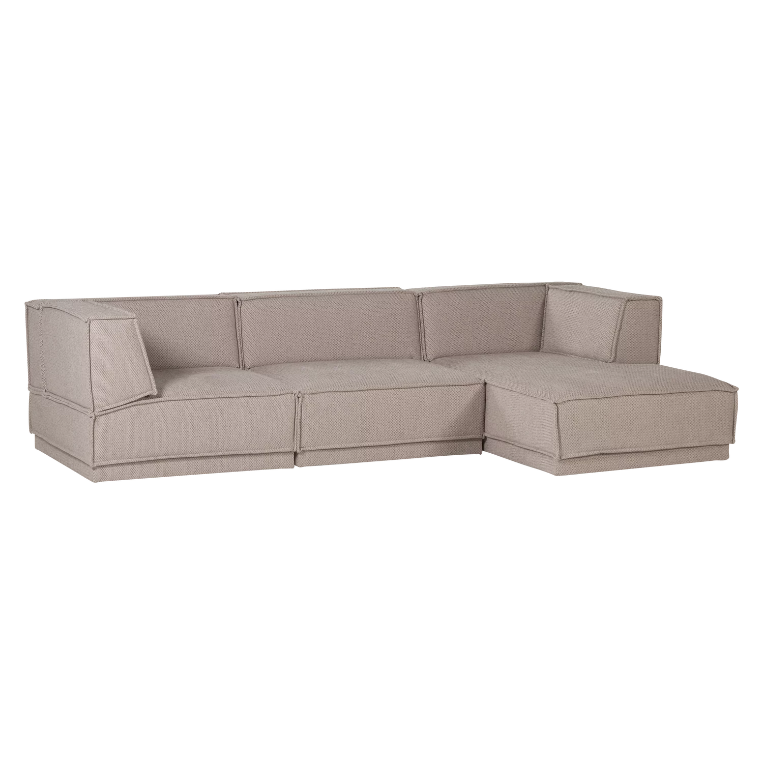 Loungebank Manu 286Cm, Chenille, Kleur Naturel - Afbeelding 5