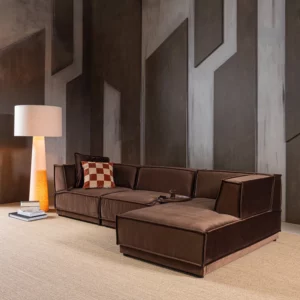 Alternative view of Loungebank Manu 286Cm, Velvet, Kleur Bruin