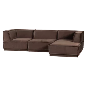 Loungebank Manu 286Cm, Velvet, Kleur Bruin