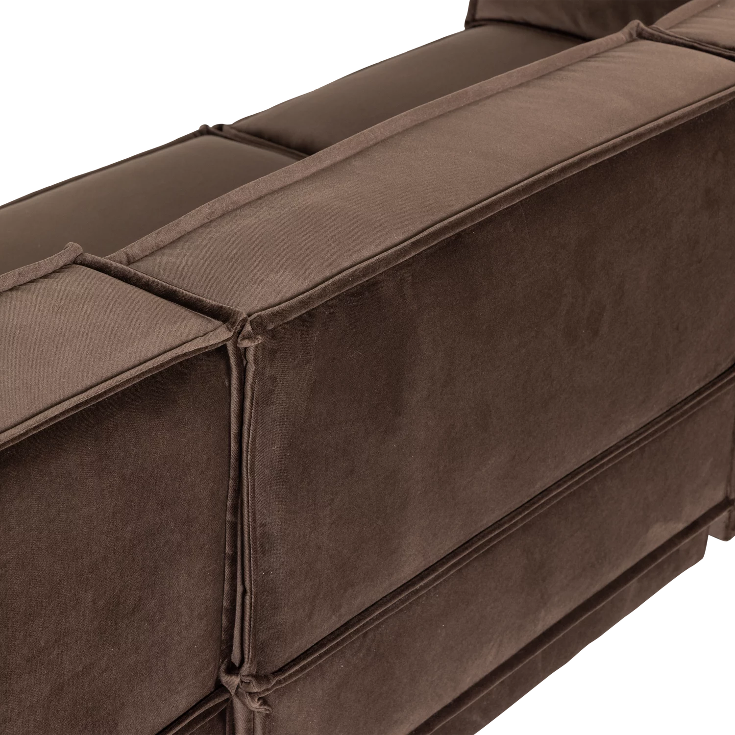 Loungebank Manu 286Cm, Velvet, Kleur Bruin - Afbeelding 8