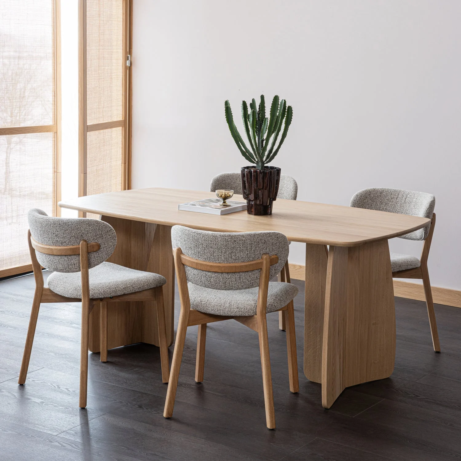 Udar Eetkamerstoel Naturel Met Houten Frame Naturel - Afbeelding 2