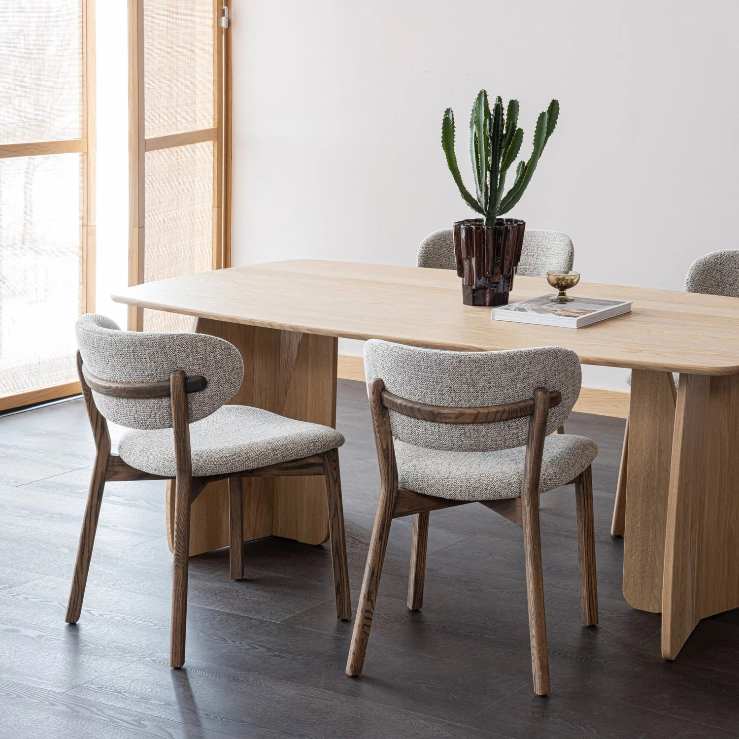 Udar Eetkamerstoel Naturel Met Houten Frame Bruin - Afbeelding 3