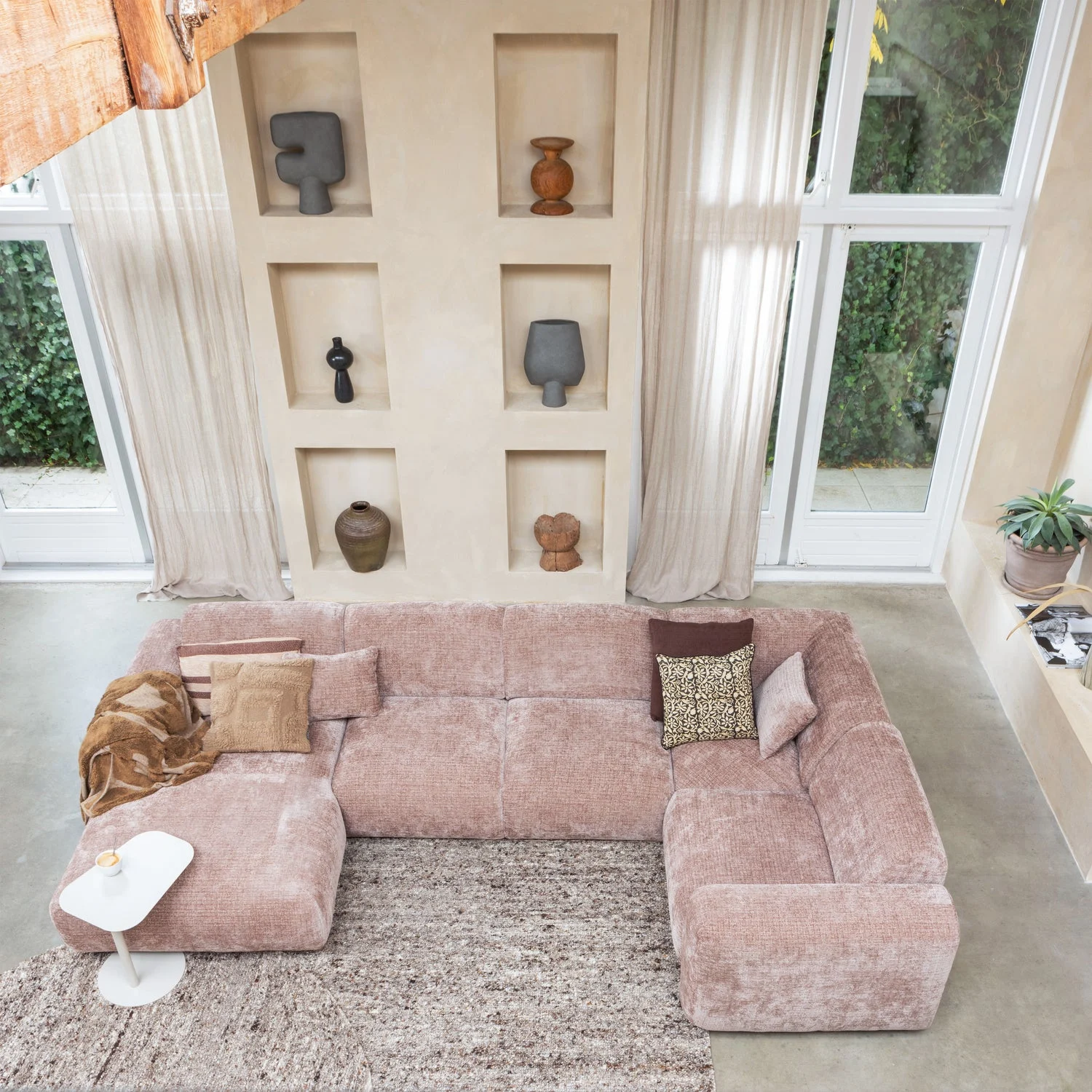 Efia Vloerkleed Rond Wol Bruin Melange O200 Cm - Afbeelding 3
