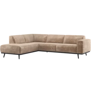 Hoekbank Statement Velvet Chenille, Kleur Taupe