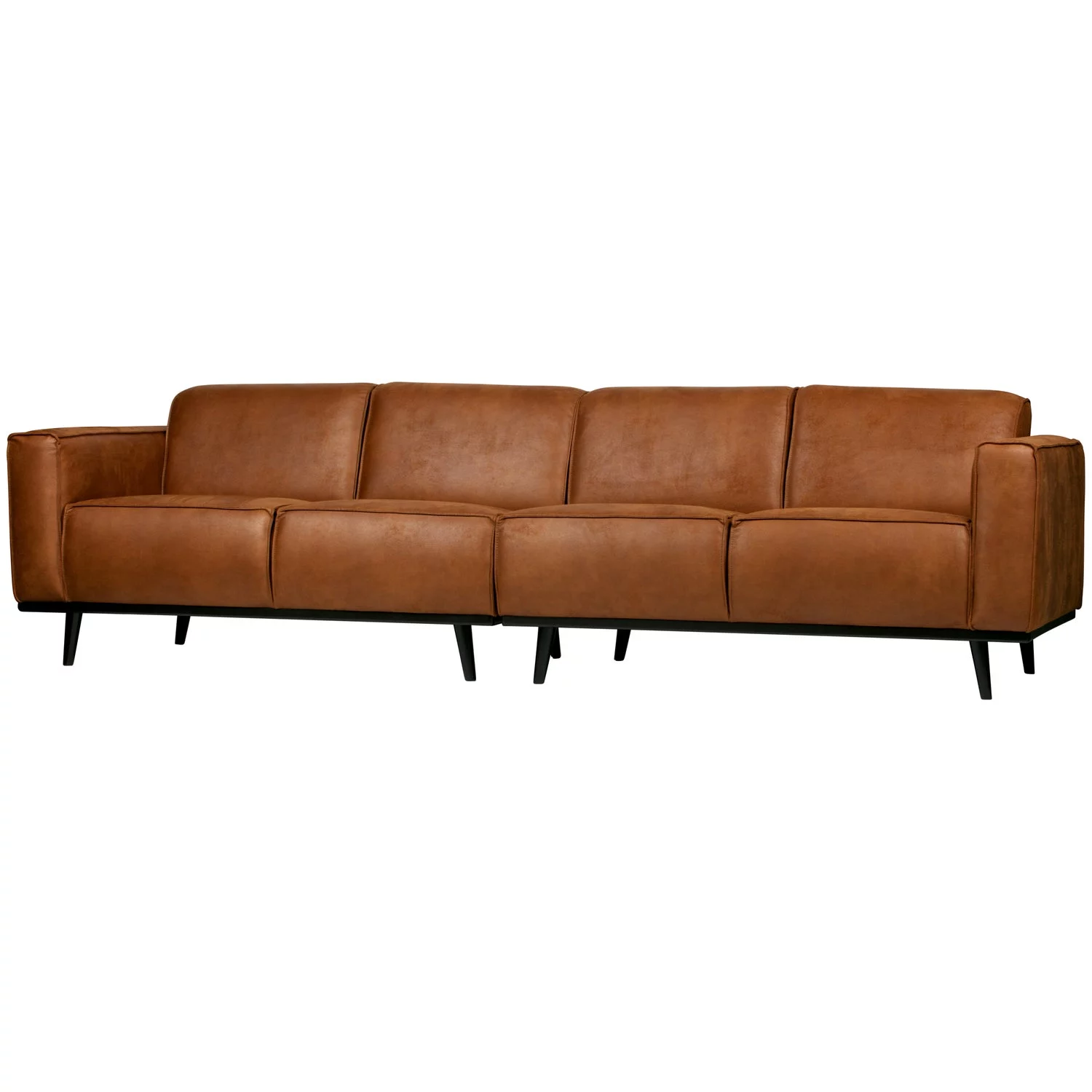 Statement 4-Zits Bank 280 Cm Ecoleer Cognac - Afbeelding 2