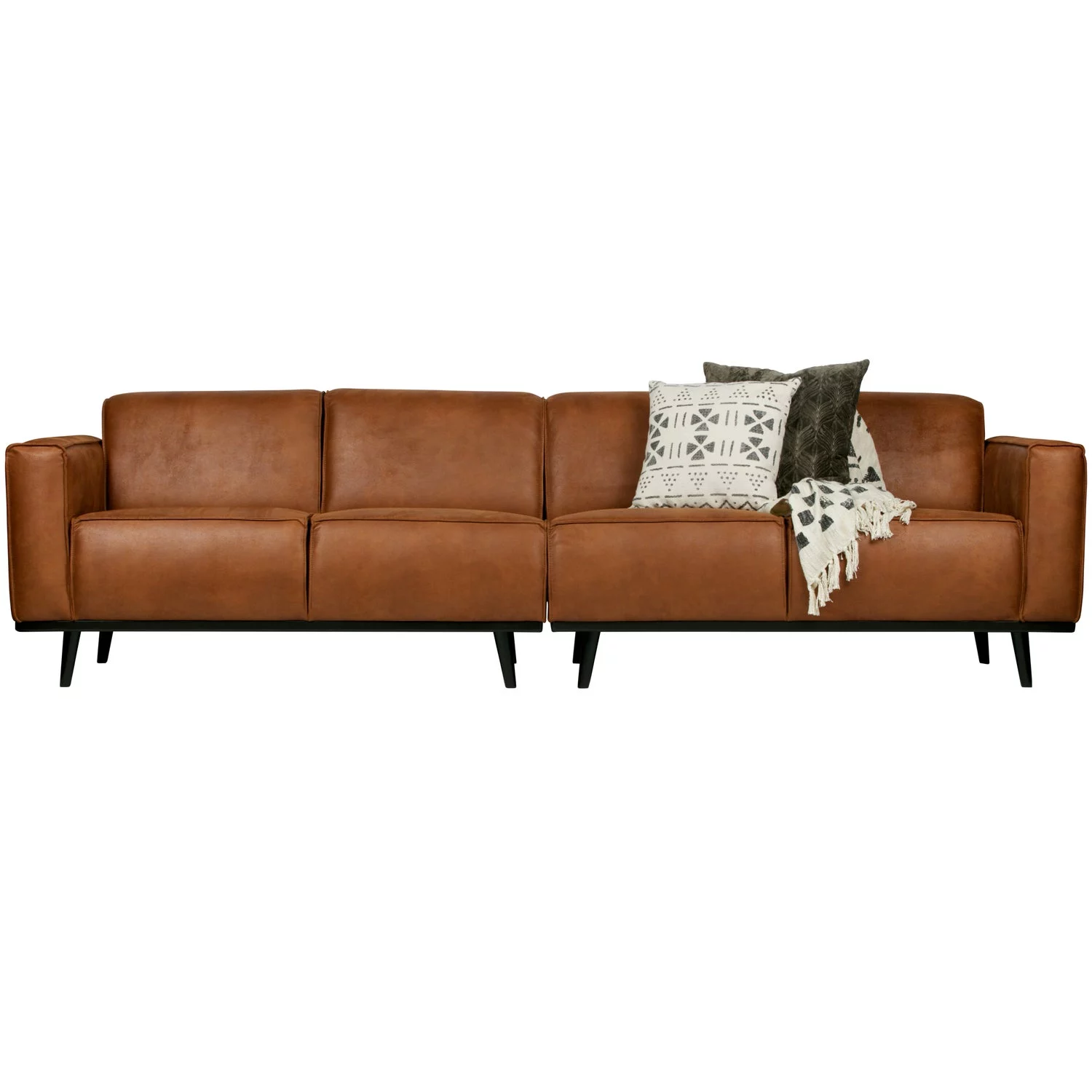 Statement 4-Zits Bank 280 Cm Ecoleer Cognac - Afbeelding 3