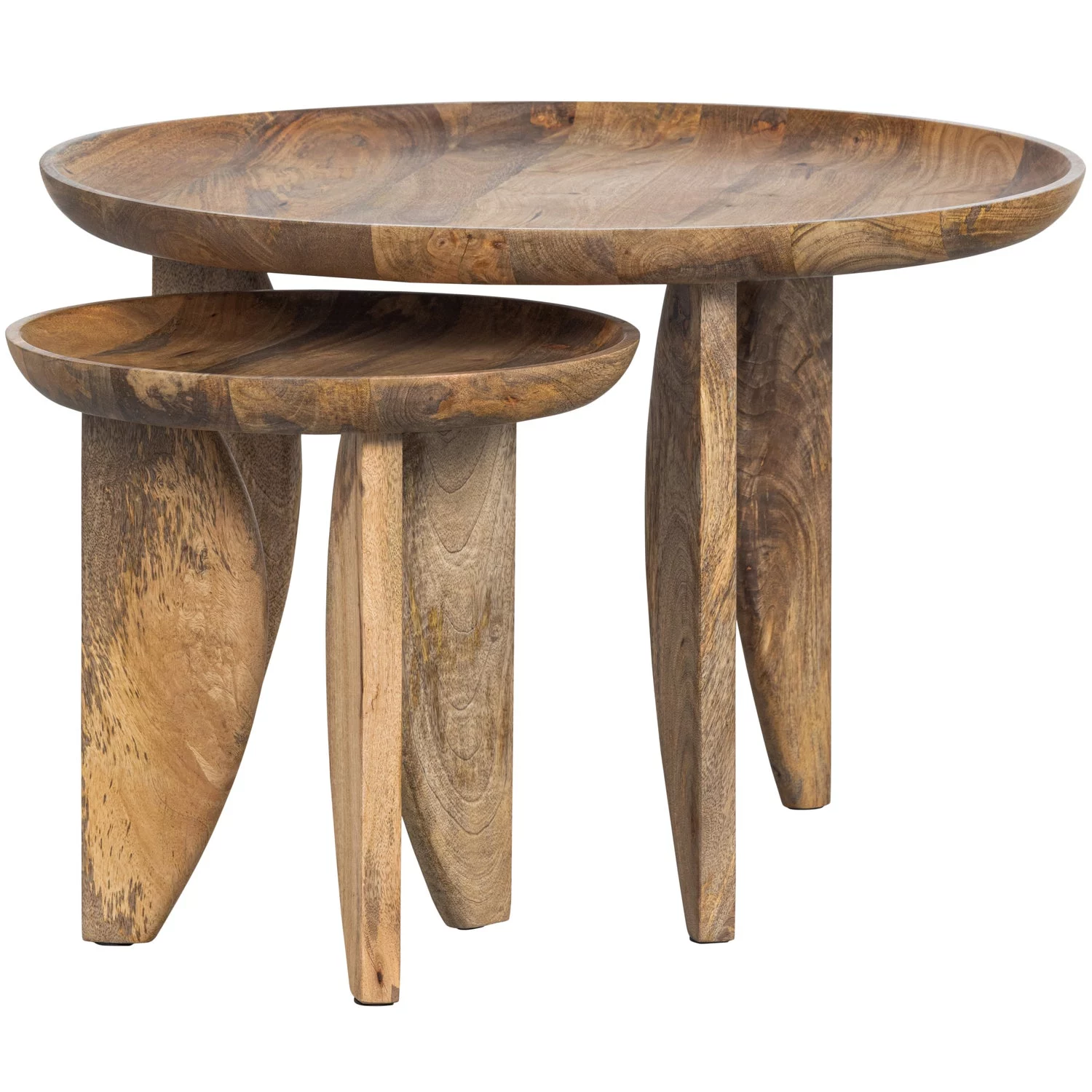 High Heels Bijzettafels Mangohout Naturel Set V 2