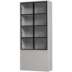 Basic 4-Deurs Vitrinekast Grenen Mist [Fsc]