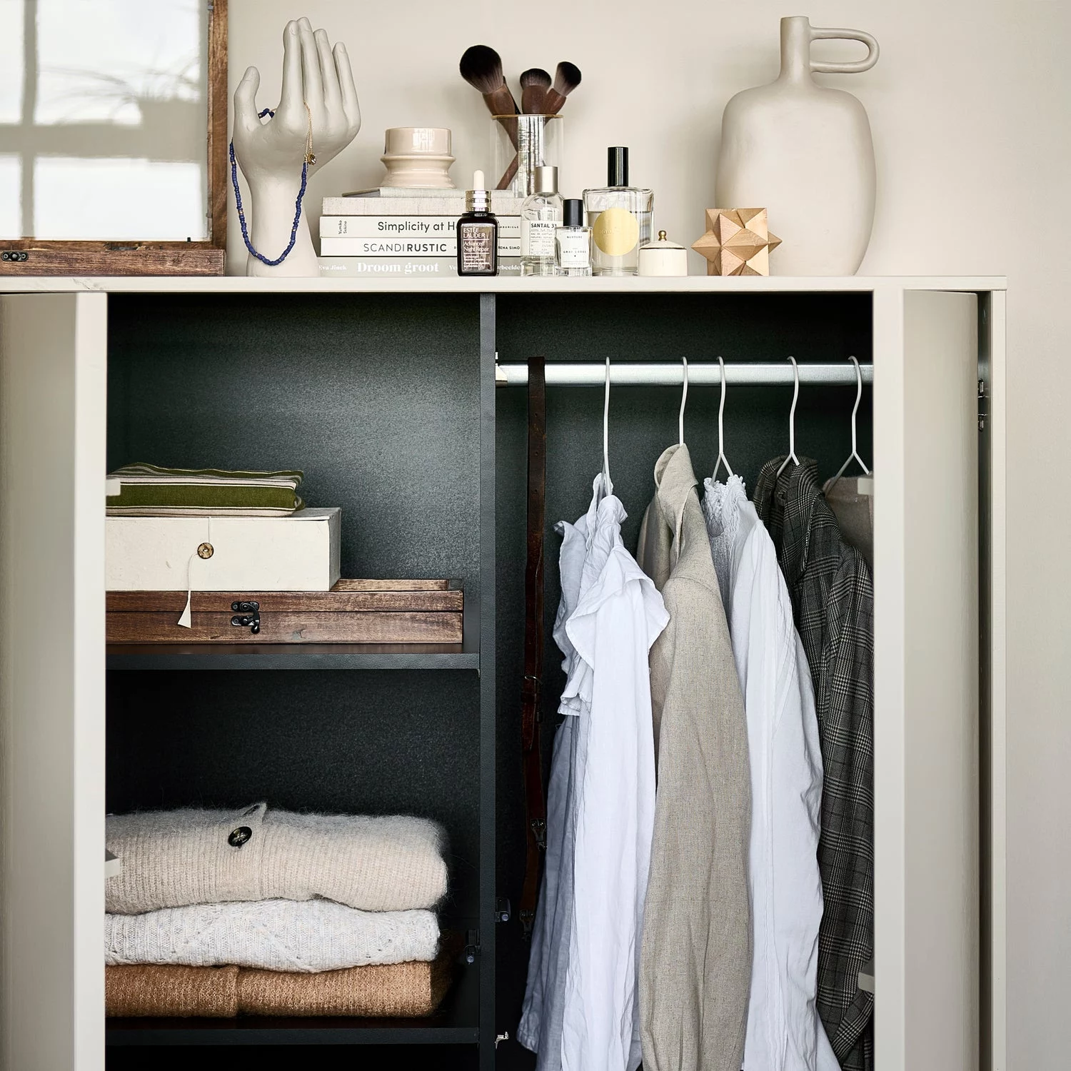 Daily Closet Double 110X100 Cm Grenen Dakargrau [Fsc] - Afbeelding 2