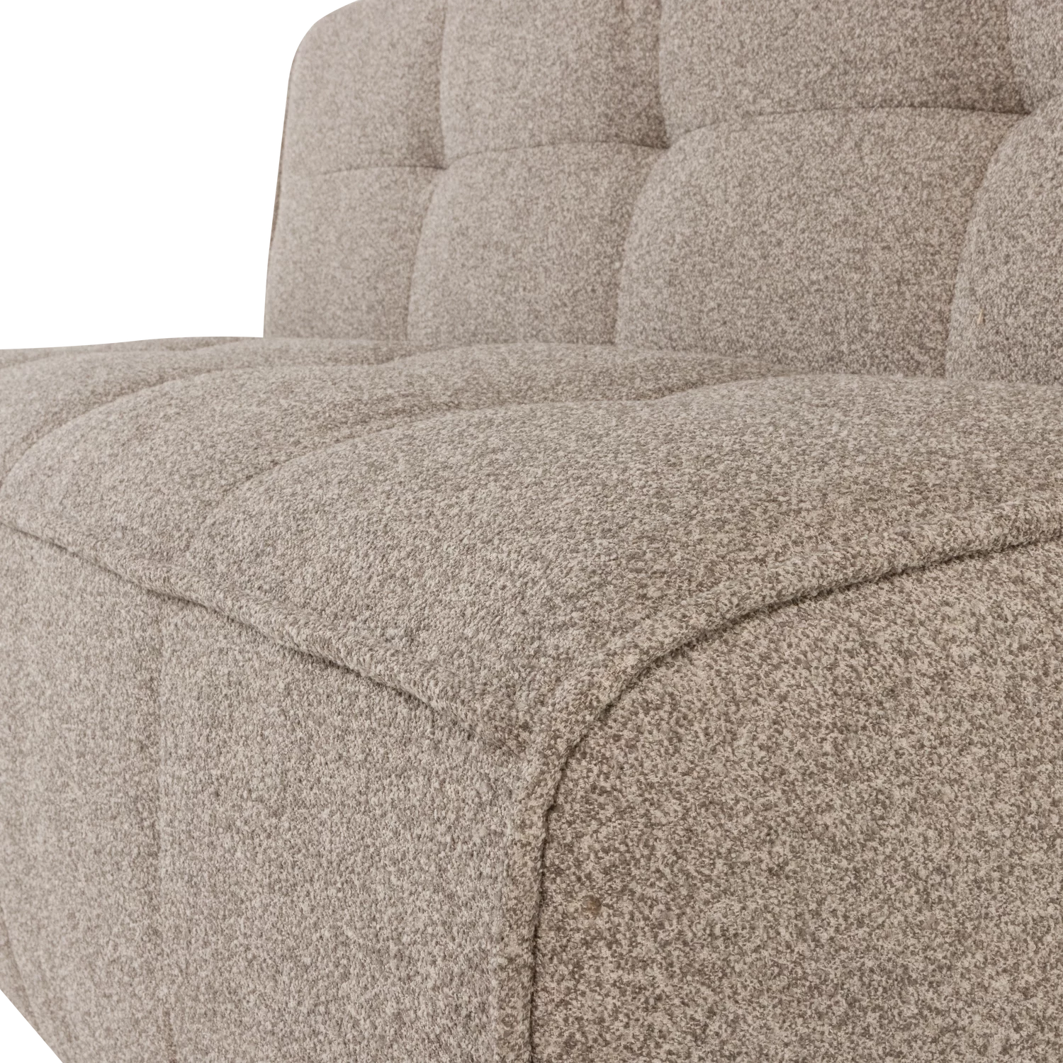 Cluster Eetbankje Met Rugleuning Boucle Khaki Bruin - Afbeelding 4