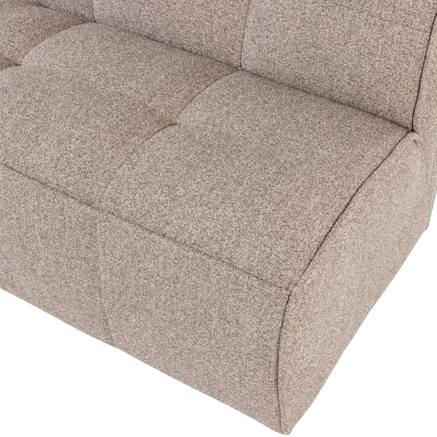 Cluster Eetbankje Met Rugleuning Boucle Khaki Bruin - Afbeelding 5