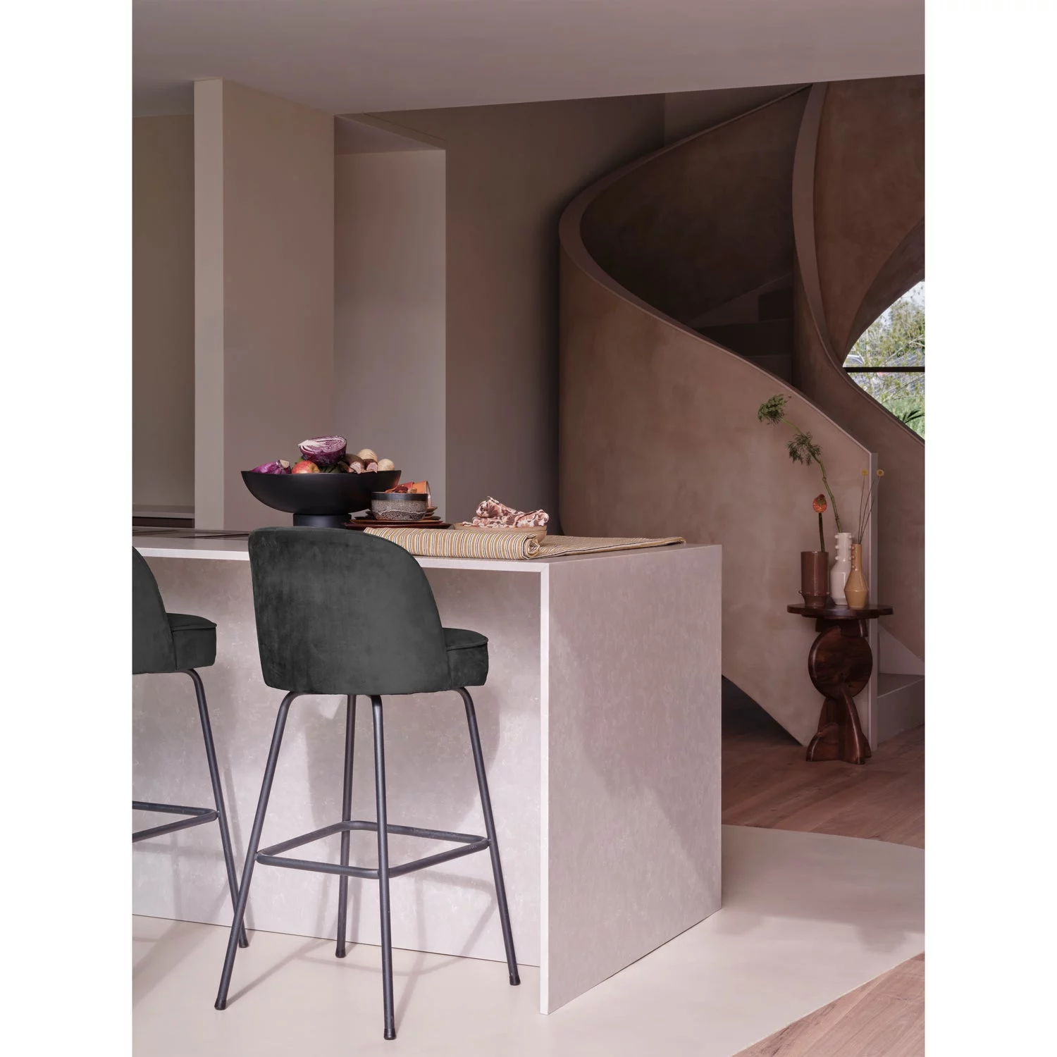 Vogue Barstoel 80 Cm Velvet Zwart - Afbeelding 3