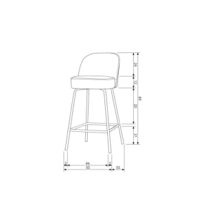 Alternative view of Barkruk Vogue (Zithoogte 65Cm) Leder