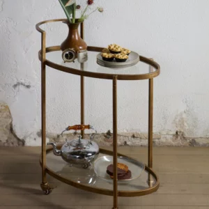 Alternative view of Push Trolley Metaal Antique Brass
