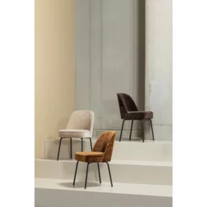 Alternative view of Vogue Eetkamerstoel 3D Chenille Middenbruin